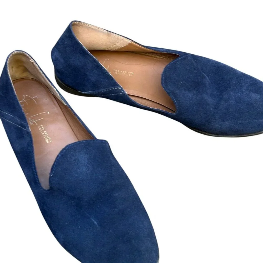 Franco Sarto Blue Suede Loafers Slip on Size 7 - Picture 6 of 10